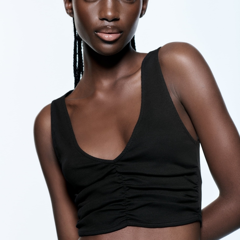 ZARA TOP WITH RUCHING